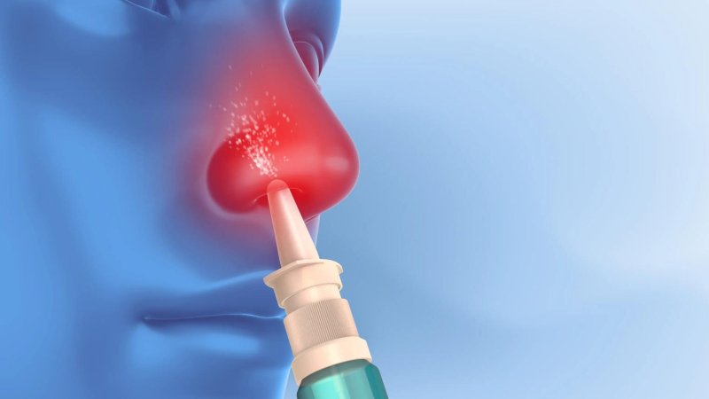 Ilustração de nariz inflamado por uso de descongestionante nasal
